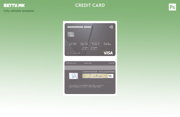 Модерен стил шаблон за виза картичка на USA Ameriprise Bank